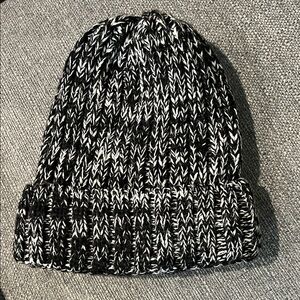 Stylish Black and White Knit Beanie